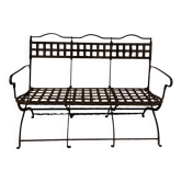 Banc de jardin en fer forgé riveté