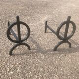 Pair of modernist andirons