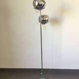 Eyeball floor lamp in chromed metal
