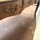 Louis XV style ceremonial desk, 19th century fawn leather top