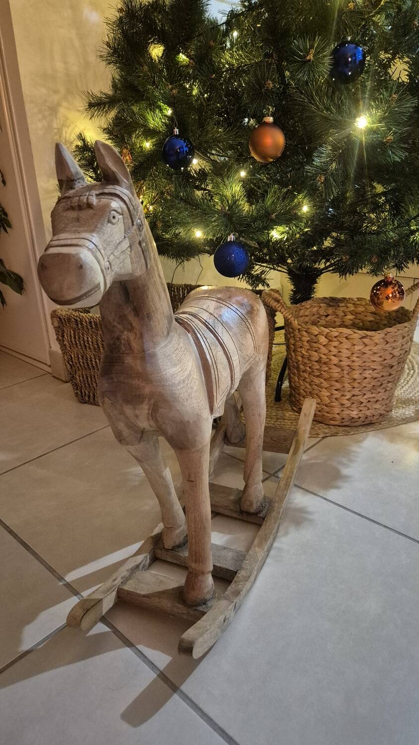 Handcrafted vintage rocking horse