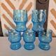 Service orangeade bleu vintage