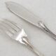 Christofle Rubans model, 6 fish cutlery, 12 pieces in silver-plated metal.