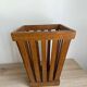 Old art deco basket style Frank Adnet design slatted waste paper basket