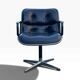 Charles Pollock Executive office chair Knoll black leather 1960
