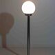 Chrome floor lamp with large opaline globe, Italy 1970s