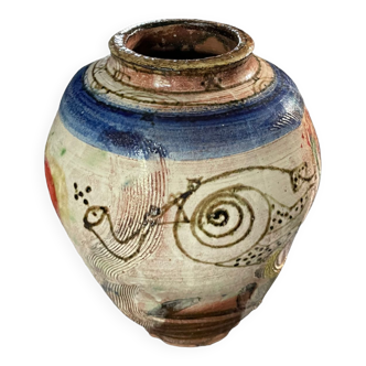 Glazed terracotta vase thierry basile