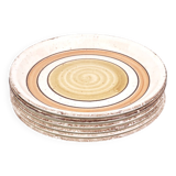 Six Gien earthenware plates, Etna model, 1970s