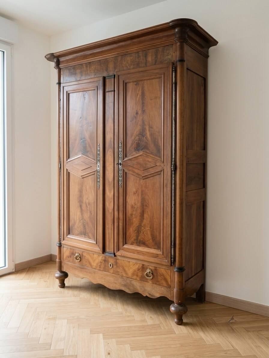 Large and beautiful antique wardrobe.