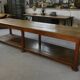 Large solid oak draper's table, 1950s