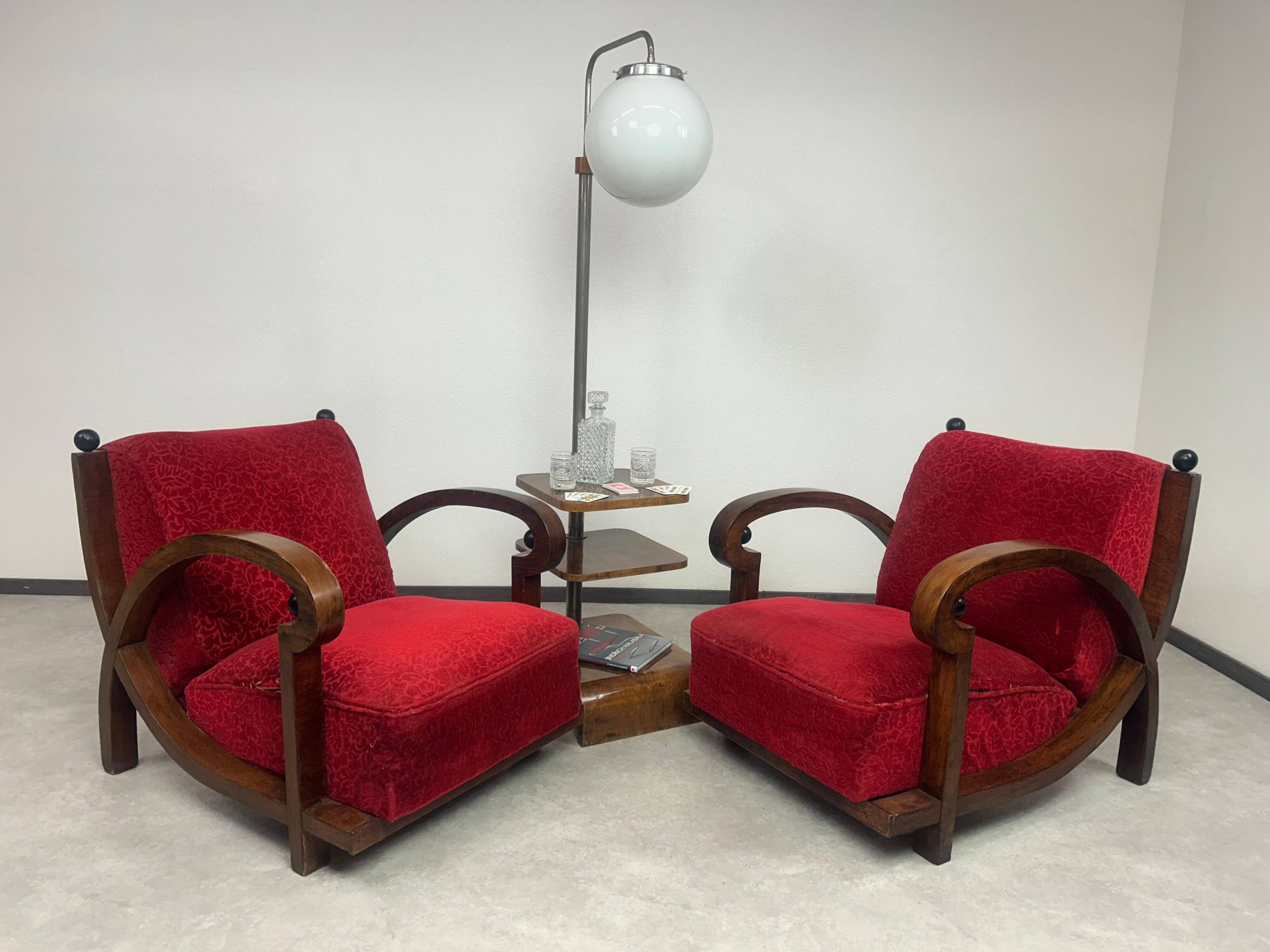 Fauteuils lounge Art déco (ensemble de 2)