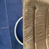 Lot de 4 chaises en cuir et chrome