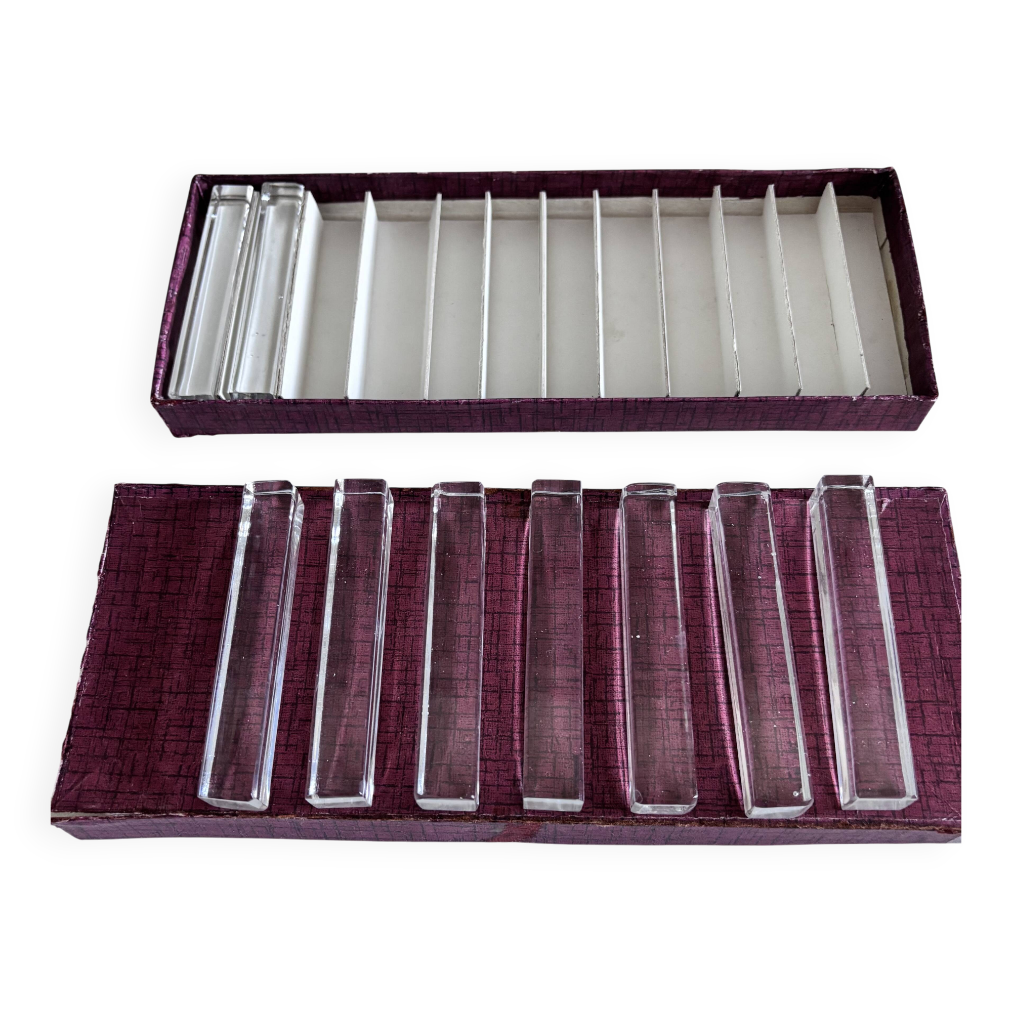 9 crystal knife rests from Hungary