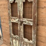 Art Deco patio door in Burmese teak with original patina.