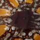 Round plate Vallauris glazed ceramic in brown and orange and Fat Lava A036