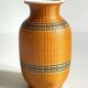 VINTAGE Woven Bamboo and Fine Porcelain VASE