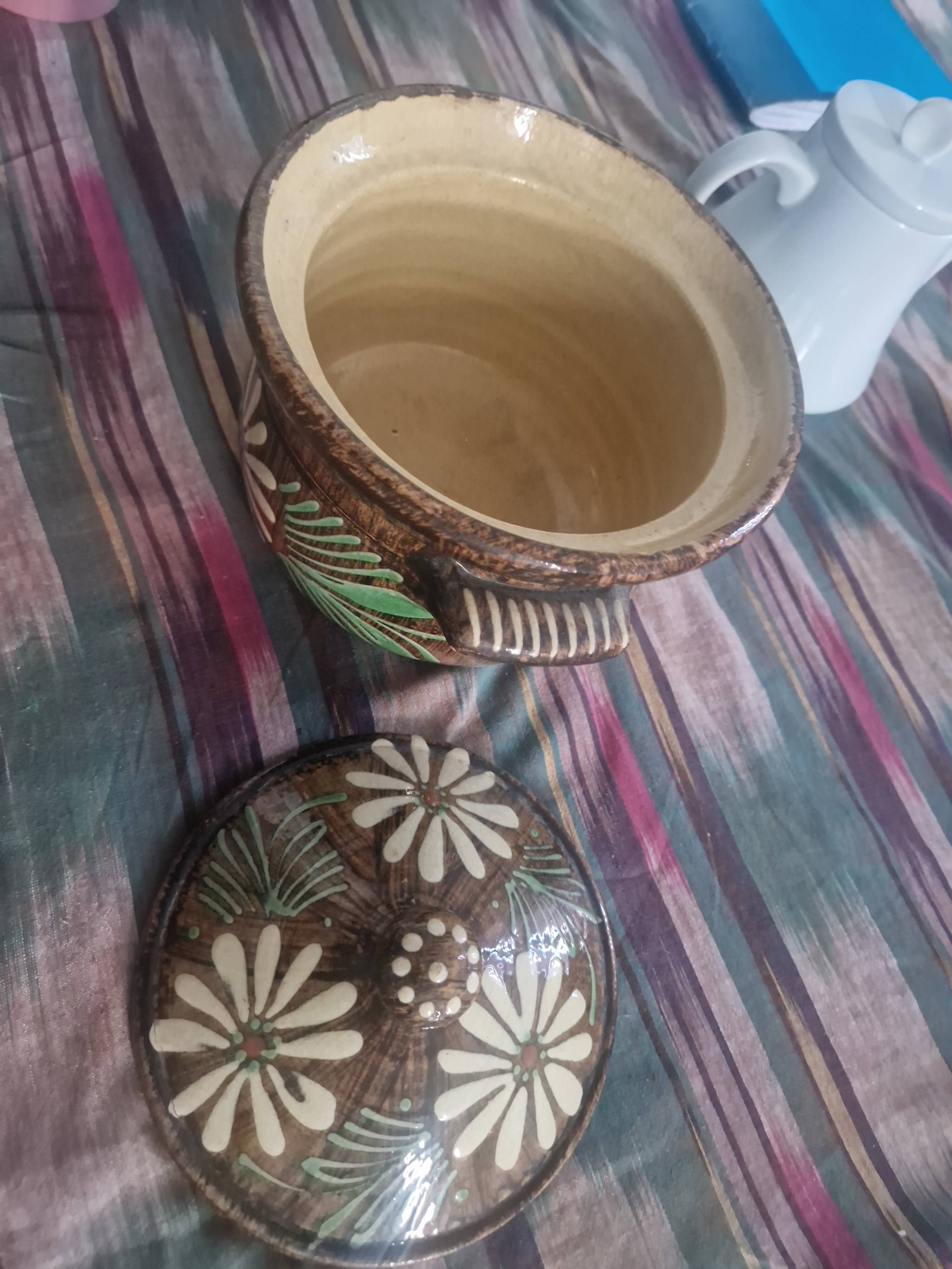 Ceramic terrine with floral decoration – Vintage – Made in France