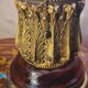 lamp 1900 brass bronze wood, marbled opaline shade 43x23 inter with dash