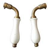 Set of two porcelain door handles