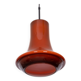Dark red glass pendant light by Viktor Berndt for Flygsfors Sweden 1960s