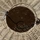 Large suspension or lampshade in flat woven tulip flower rattan H35 D