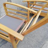 Pair of armchairs year 50 adjustable back