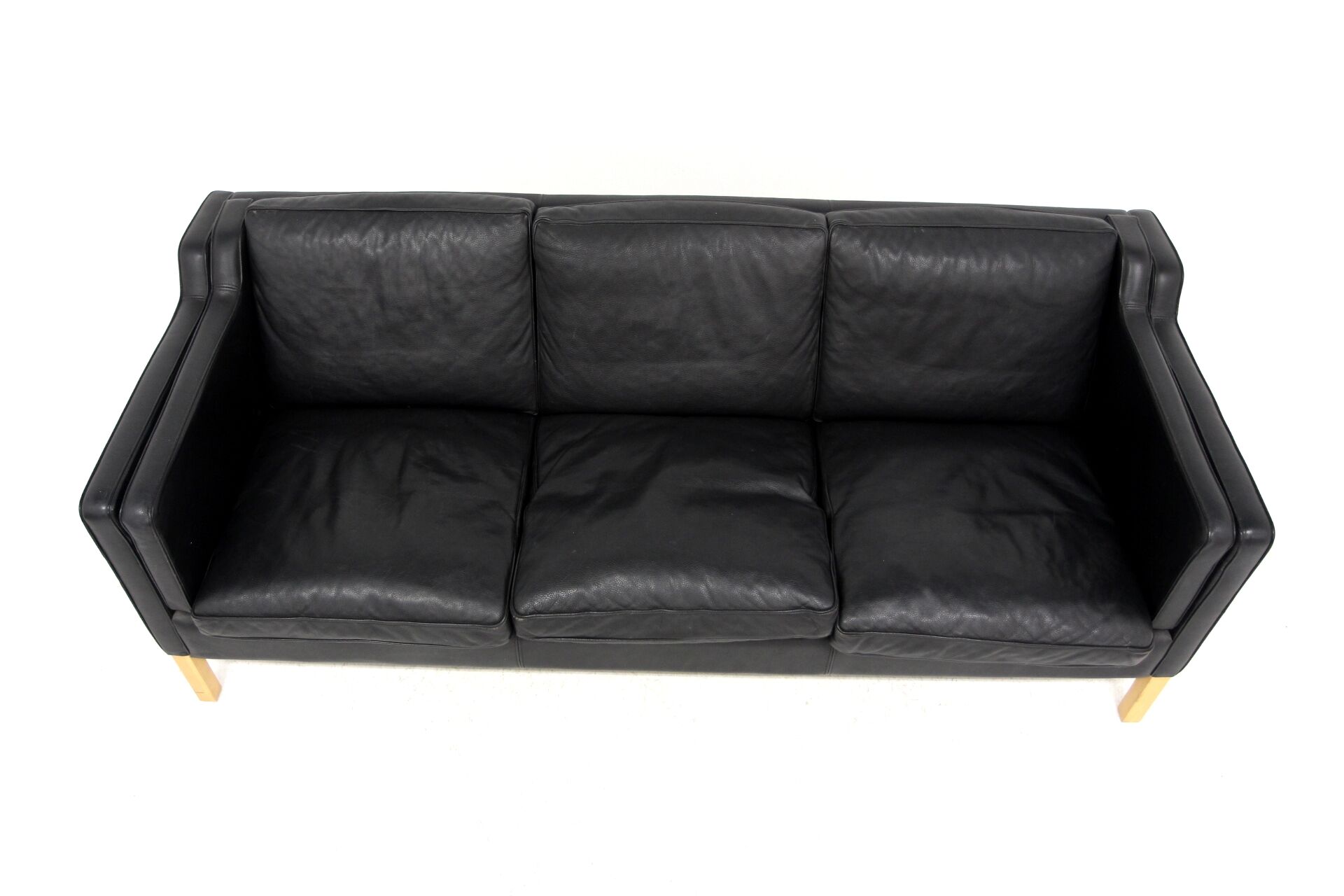 Scandinavian leather sofa "eva", stouby, denmark, 1960