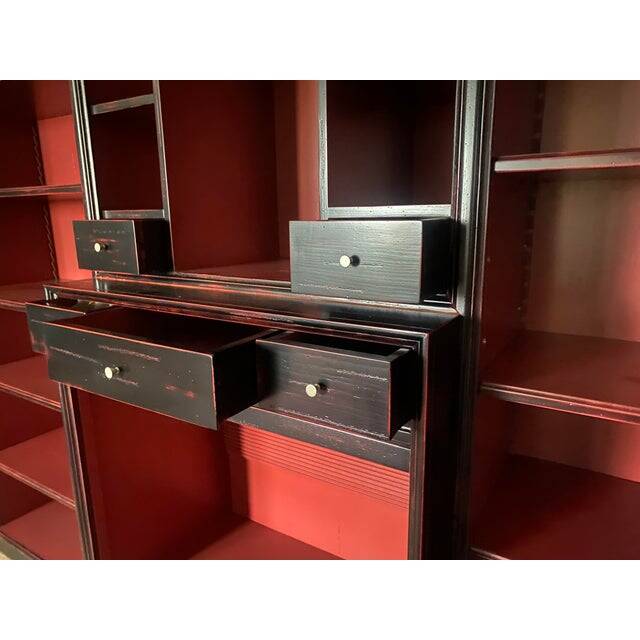 1980s classic bookcase of high italian craftsmanship from the 80s with tv shelf or bar