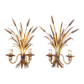 Pair of Italian wall lights in the shape of wheat ears dating from around 1960/70 (45 cm)
