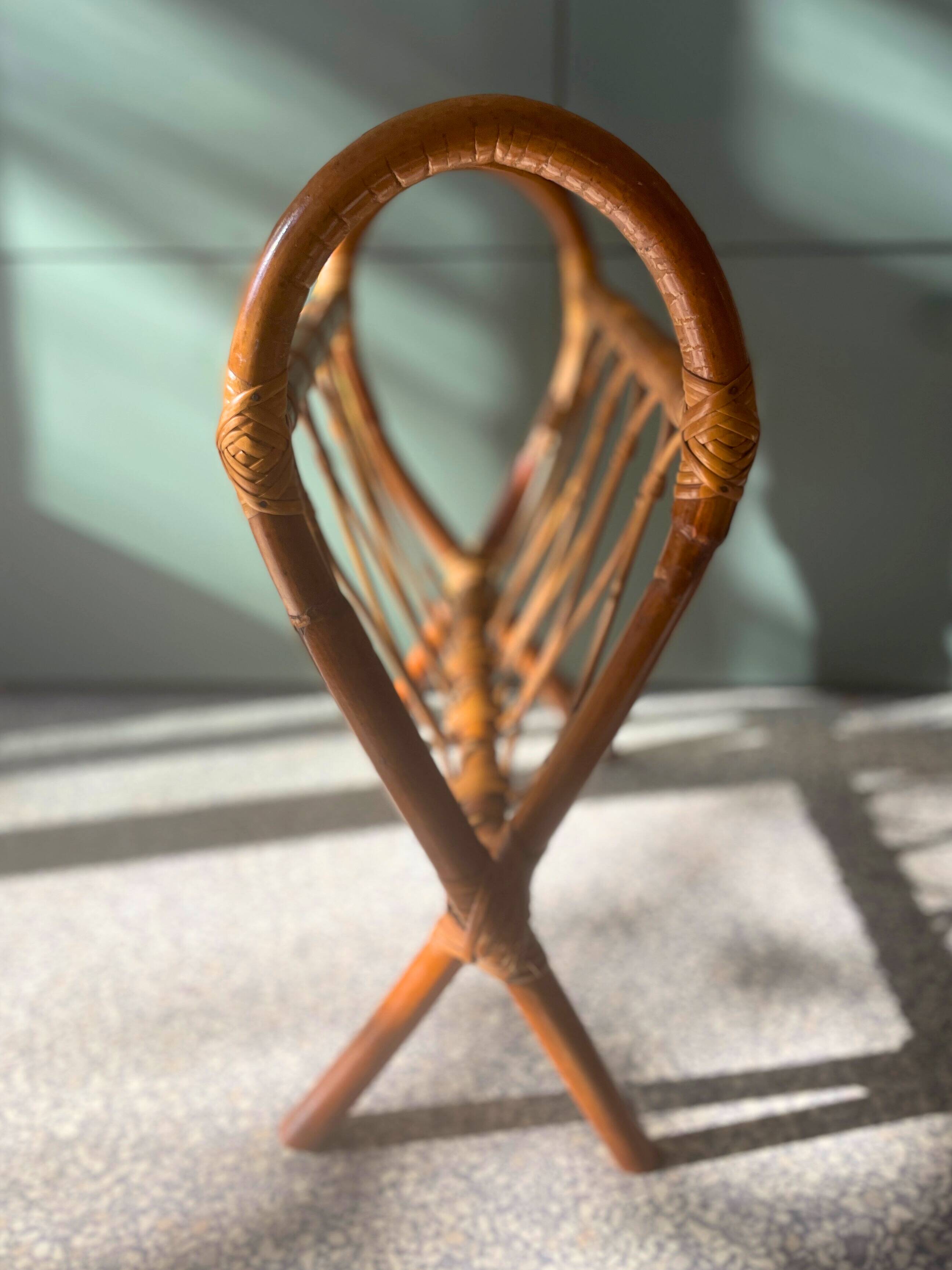 Rattan magazine rack