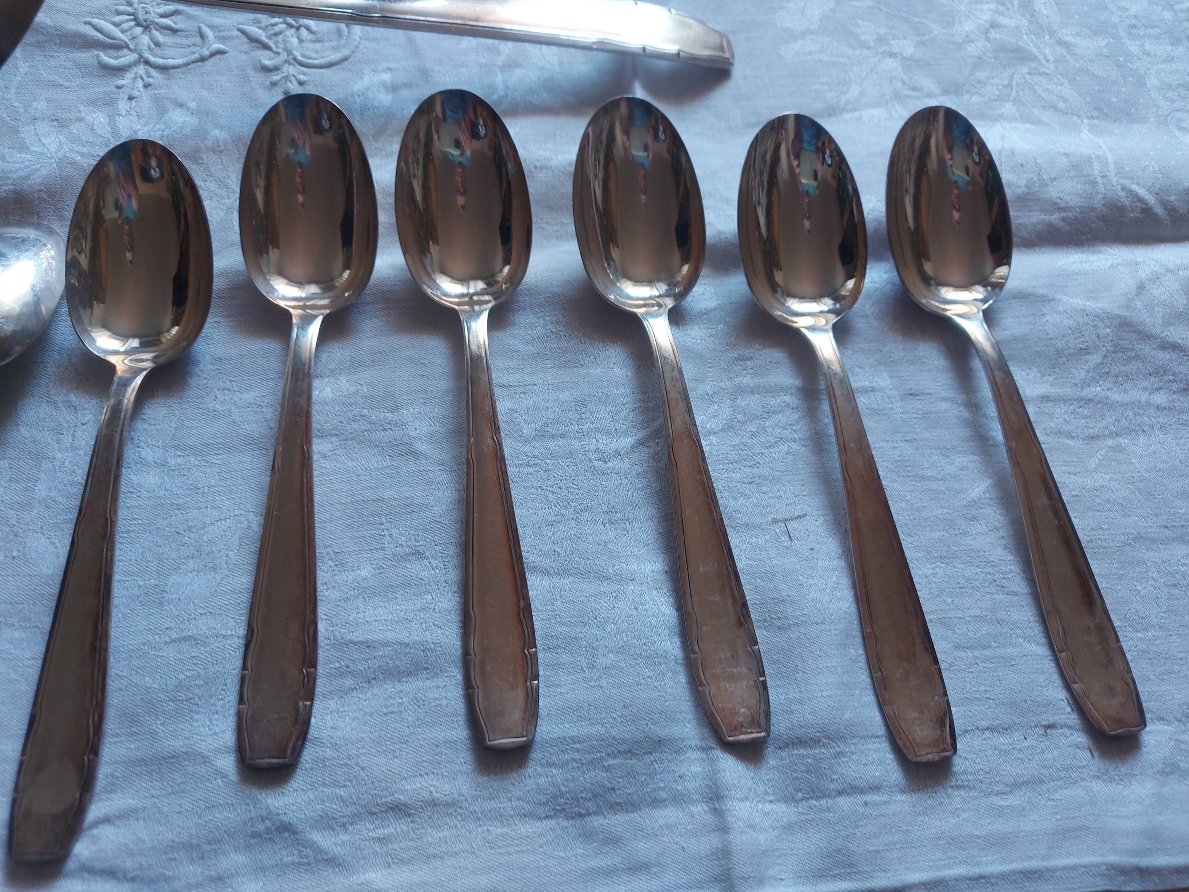 Art deco cutlery set in silver metal rex , 35 pieces