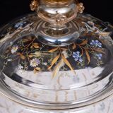 Stunning Antique Enameled Glass serving set for fruit, dessert or punch. 1880