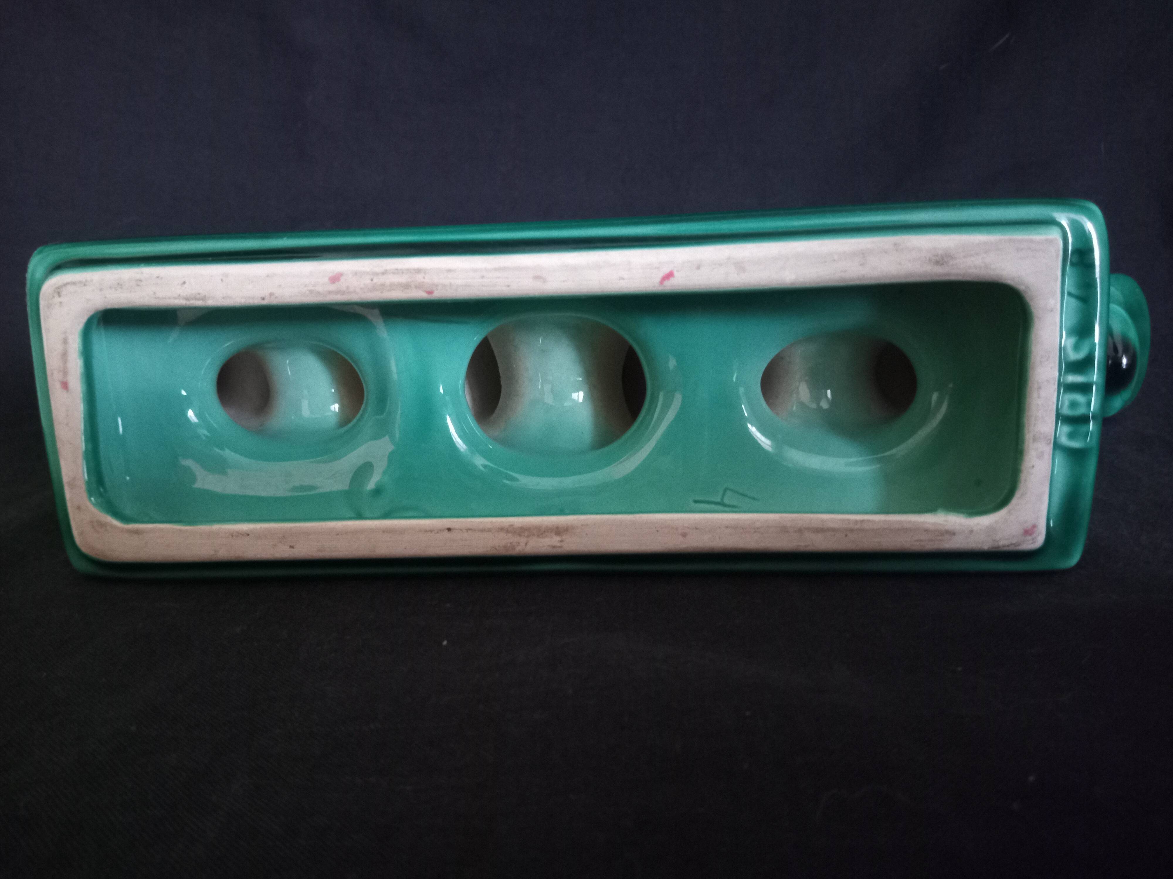 Pair of two-arm ceramic candle holders from Vallauris