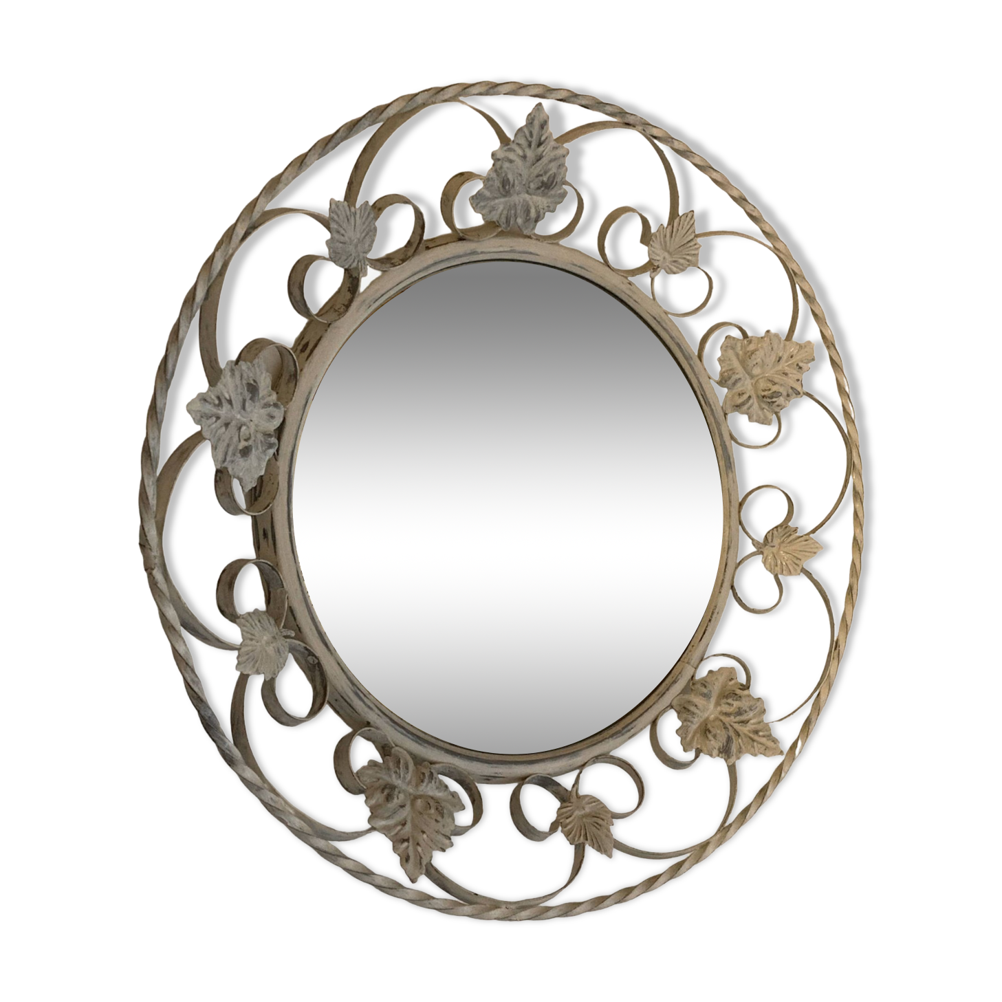 Wrought iron convex mirror, England, 1950s