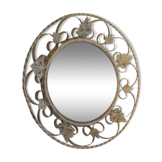 Wrought iron convex mirror, England, 1950s