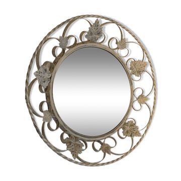 Wrought iron convex mirror, England, 1950s