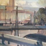 Tableau hsp "port de rouen" par jean arnavielle (1881-1961)
