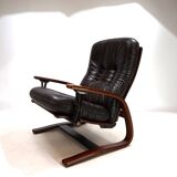 Westnofa The Panter leather lounge chair by Arnt Lande, 1970