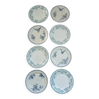 8 antique dessert plates in ironstone