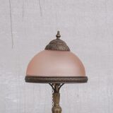 Lampe de table en laiton et verre Art Nouveau français