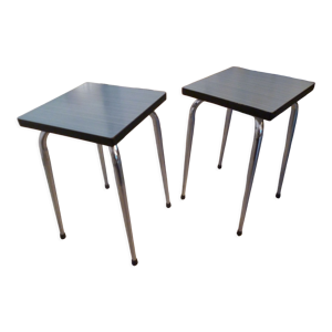 Paire de tabourets formica
