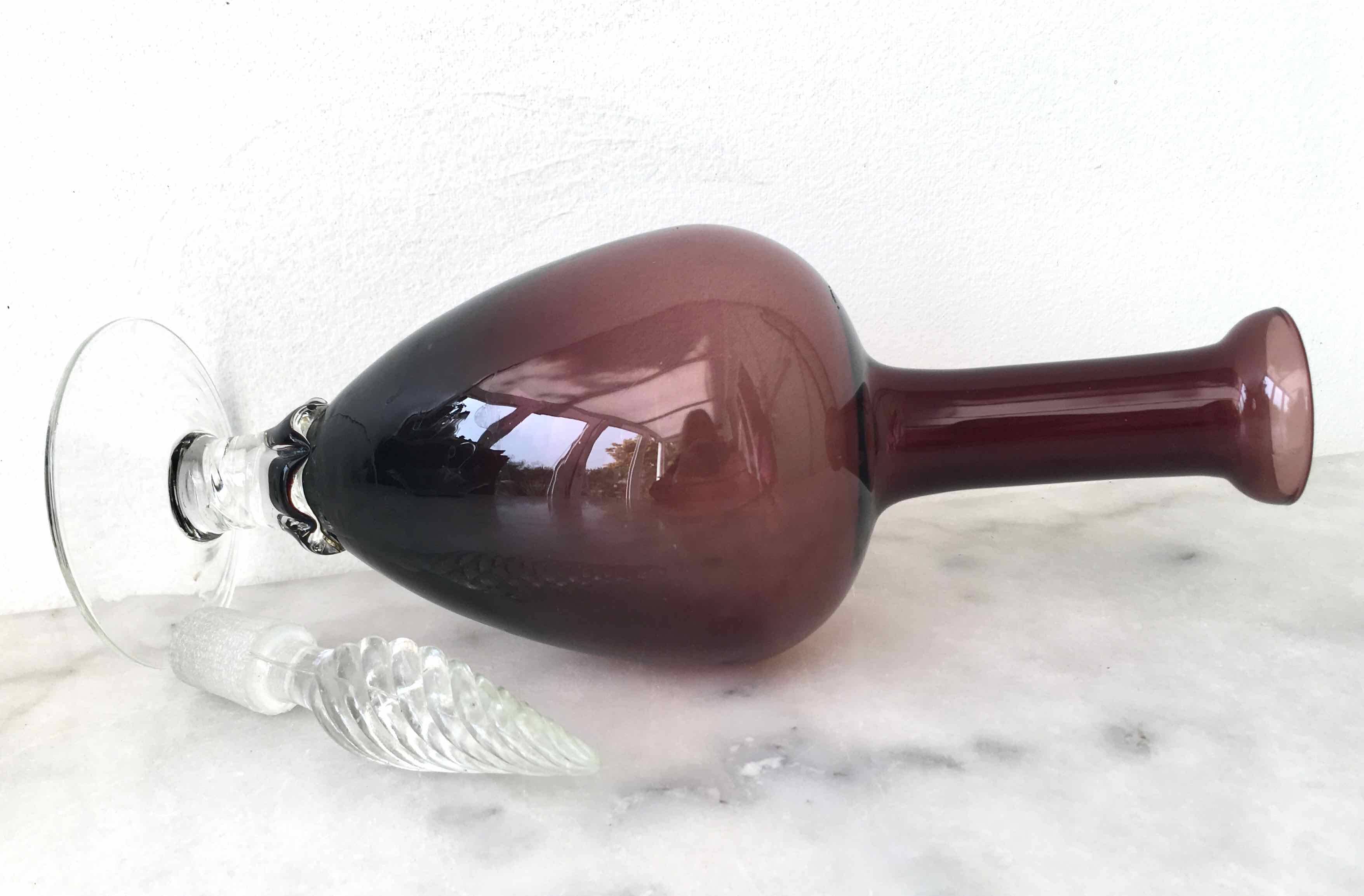 Italian blown glass carafe