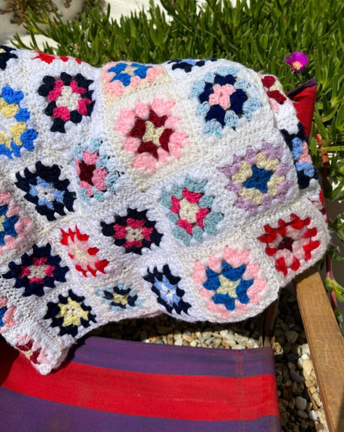 Vintage crochet plaid from the 70s