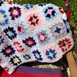 Vintage crochet plaid from the 70s