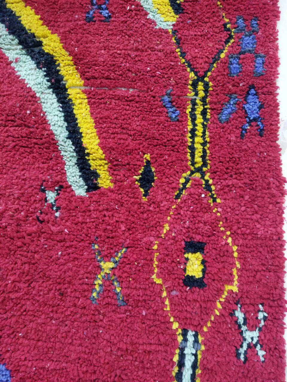 Handmade red moroccan berber rug 300 x 200 cm