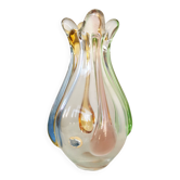Vase vintage en verre d'art : Hanna Machanovska Mstisov Glassworks, Tchécoslovaquie
