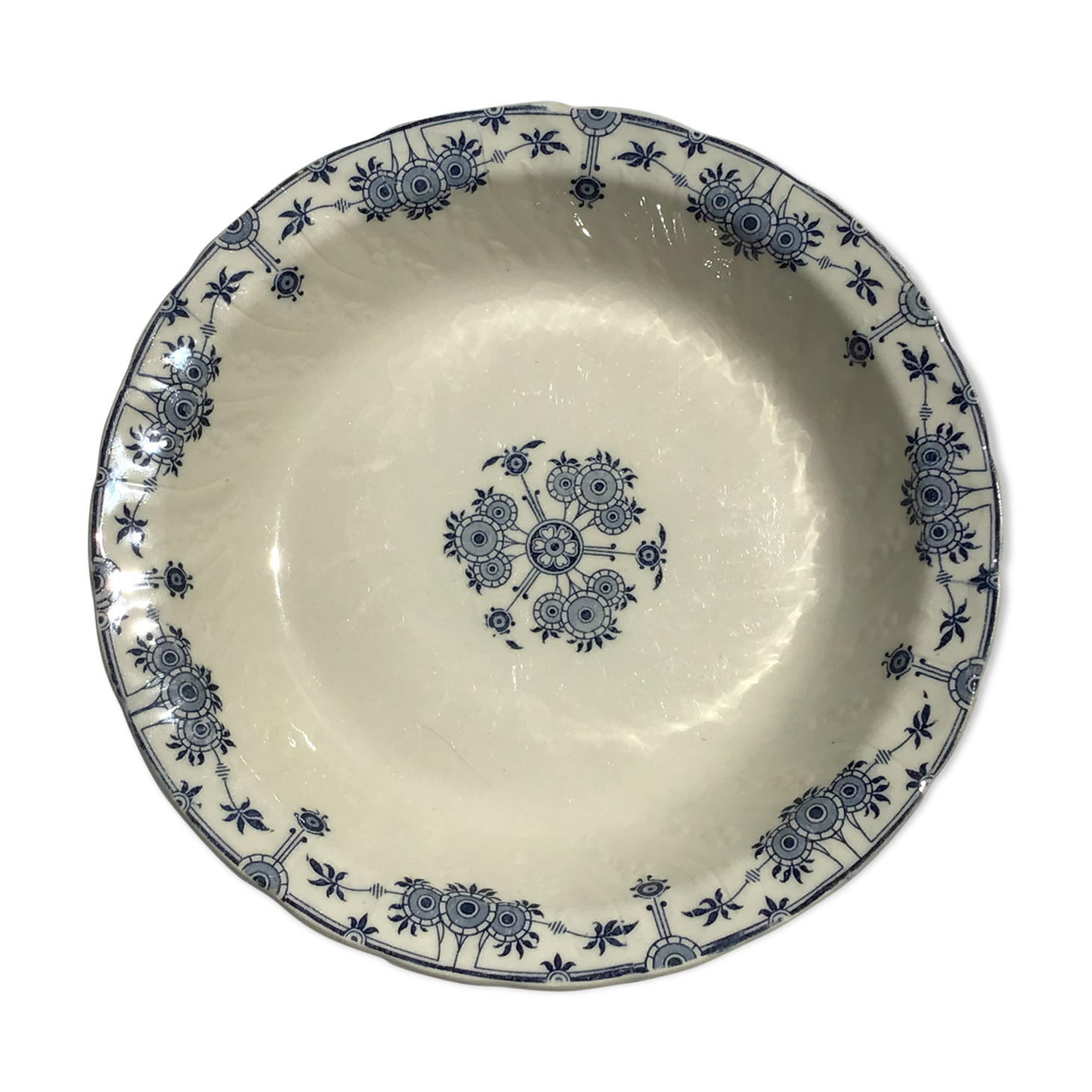 Plat creux Terre de Fer Gien Copenhague bleu marine