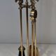 Neoclassical Brass Fire Tool Set with Horse Head Handles, in the
