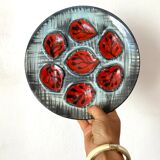 Vintage MBFA Pornic oyster barbotine plates from the 60s