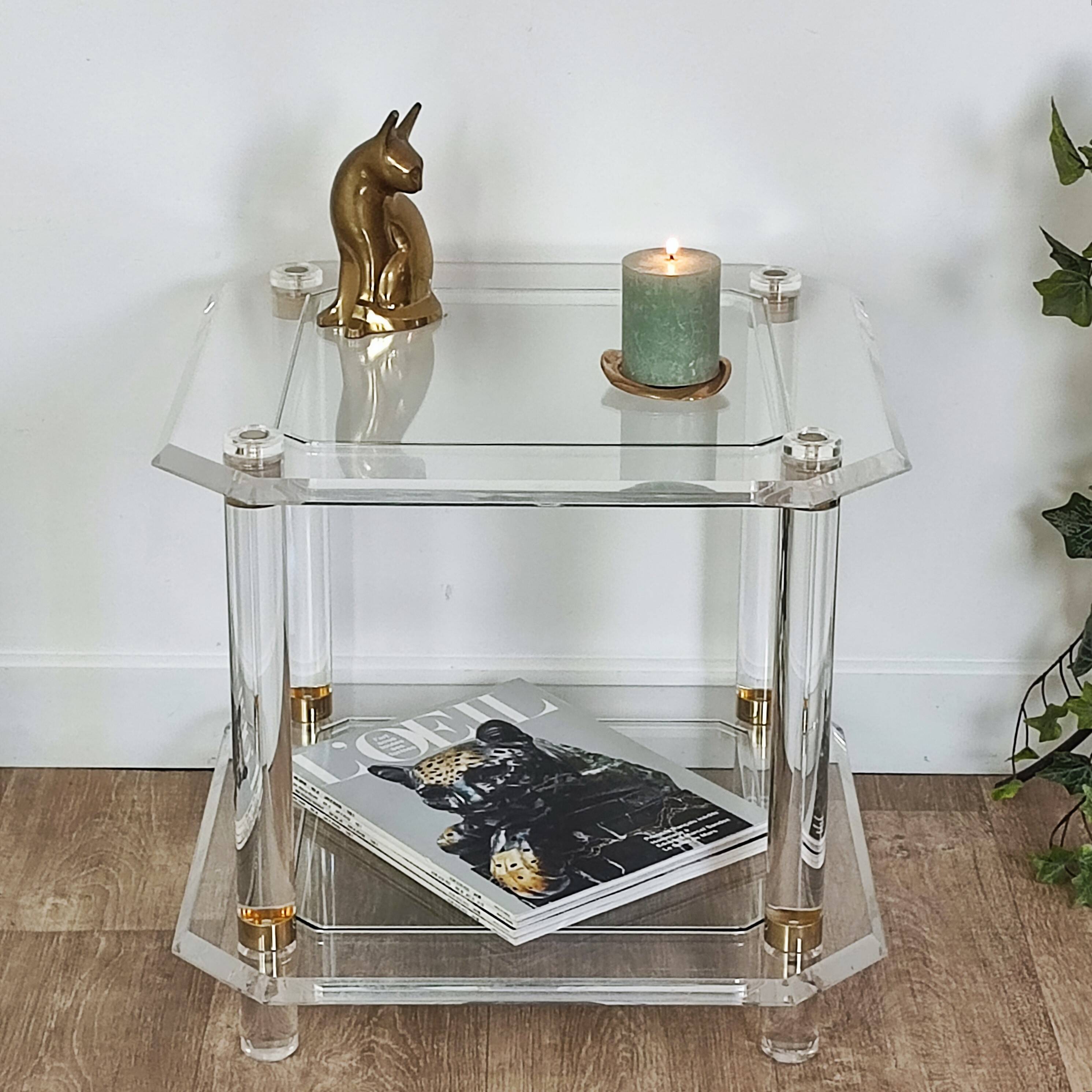 Plexiglass side tables / end tables